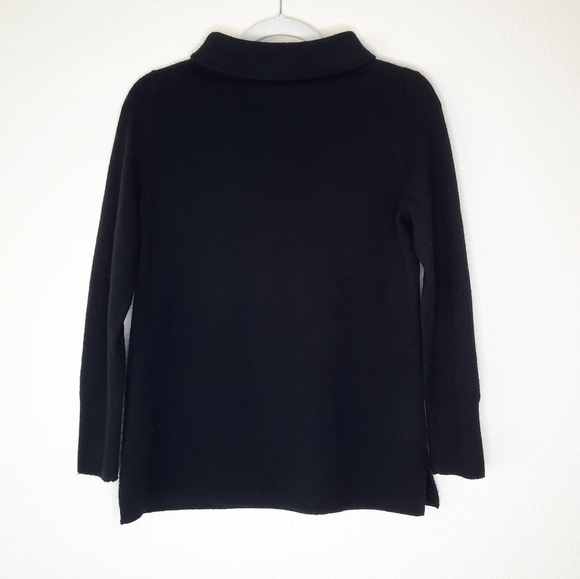 Talbots Black Cashmere Mock Neck Sweater SP - Picture 3 of 5
